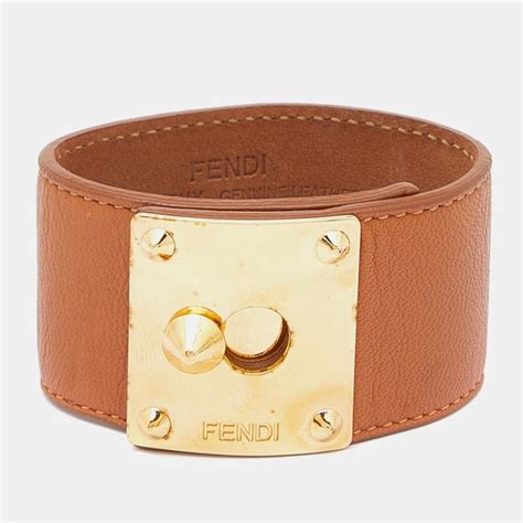 fendi goldmine leather bracelet|fendi bracelet gold buckle.